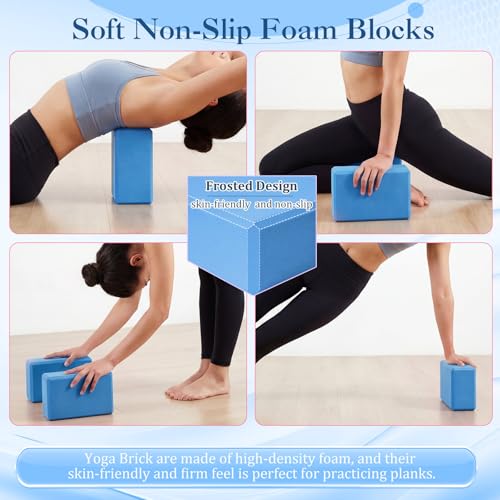 Pilates Set with 2 Yoga Exercise Balls (25.6”&9.8”), Yoga Block, Stretch Strap & Foot Pump, Stability Fitness Ball Kit for Home Gym Equipment Workout Pregnancy Physical Therapy