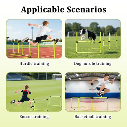 3PCS Adjustable Height Hurdles Training Equipment, Agility Hurdles with Storage Bag, Removable Track Hurdle, Speed Training Equipment for Soccer, Football and Track & Field Sports