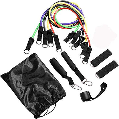 Resistance Bands Set, Stackable Up to 100lb, Indoor Outdoor Workout Bands with Door Anchor Amp; Handles for Fitness,Strength, Yoga, Home Gym