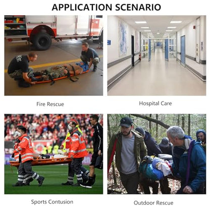 Foldable Backboard Spine Stretcher, Lightweight PE Spine Board Stretcher With Strap For EMT, Ambulance & Rescue Patient Transport