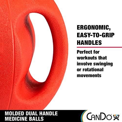 CanDo Molded Dual-Handle Medicine Ball for Strength Training, Core Workouts, Warmups, Cardio, and Plyometrics with Handles for Home and Clinic Use - style: c) 11 lb