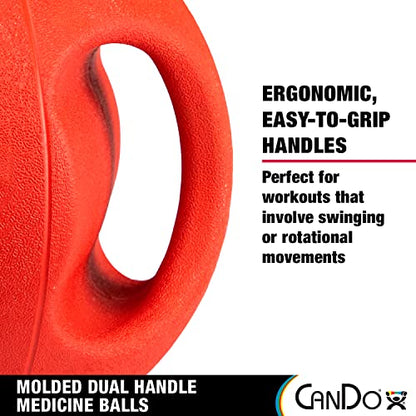 CanDo Molded Dual-Handle Medicine Ball for Strength Training, Core Workouts, Warmups, Cardio, and Plyometrics with Handles for Home and Clinic Use - style: c) 11 lb