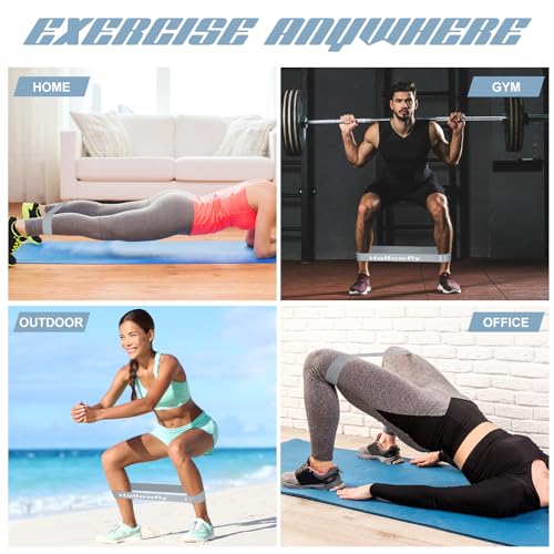 12 Pcs Latex Resistance Loop Exercise Bands for Booty Workout Stretch Exercise Bands Non Slip for Legs Squat Resistance Loop Women Men Starter Butt Hip Thigh Fitness