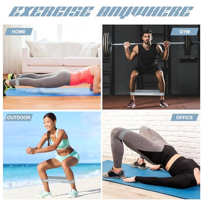 12 Pcs Latex Resistance Loop Exercise Bands for Booty Workout Stretch Exercise Bands Non Slip for Legs Squat Resistance Loop Women Men Starter Butt Hip Thigh Fitness