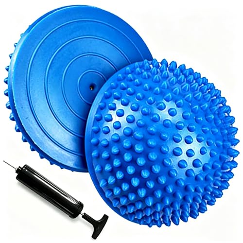 2PCS Hedgehog Balance Pods, Pimples Pilates Ball, Half Spiky Fitness Domes for Kids Adults Sports, Foot Massage, Stability Training, Muscle Balancing Therapy, Motor Skills Yoga Gymnastics Exercise
