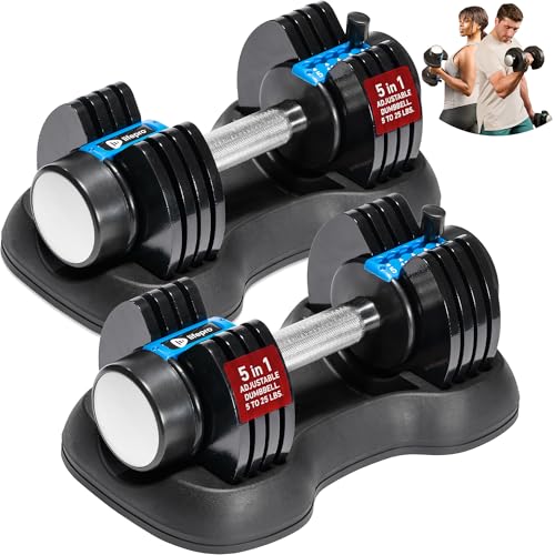 Lifepro Adjustable Dumbbells & Weights for Home Gym, Quick-Adjust - color: Black & Blue