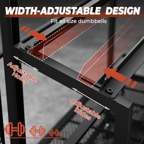 XL Dumbbell Rack Weight Stand - Upgraded 4-Tier Adjustable Weight Rack for Dumbbells, Home Gym Storage Rack for Yoga Mat Kettlebells, Workout Equipment Storage Organizer With Wheels and Hooks