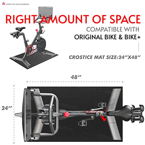 Bike Trainer Mat Compatible with Peloton Bike, for Treadmill & Row, THK 6mm, Under Mat Protect Hardwood Floor Carpet, Trainer Accessory for Indoor Stationary Exercise Bicycle - size: 24x48", style: Logo Style