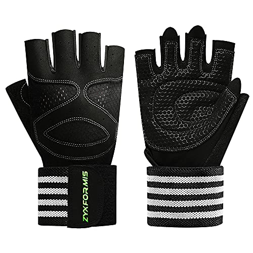 Workout Gloves for Men and Women, Breathable Lightweight Weight Lifting Gloves with Wrist Wrap Support, Excellent Grip Full Palm Protection for Weightlifting Fitness Training Climbing Gym - color: black, size: Medium
