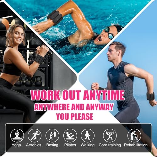 Wrist & Ankle Weights for Women, Wearable Strong Arm & Leg Weights Set of 2(1Lbs Each), Adjustable Ankle Weights for Walking, Yoga, Dance, Barre,Gym,Exercise,Pilates,Walking Running - color: Matte Black