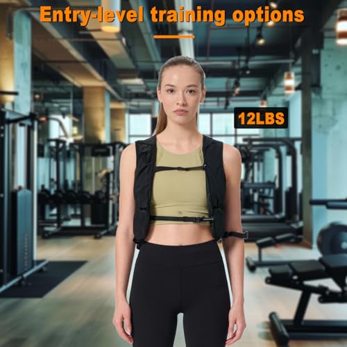 Weighted Vest, 12lbs Weighted Vest Adjustable - Weight Vest with Reflective for Men Women, Body Light Walk Weight Vest for Running Walking Workout Fitness
