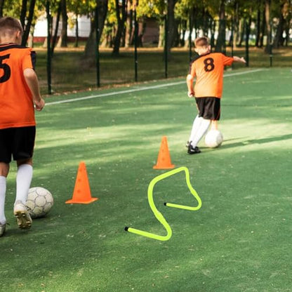 Zerodeko Adjustable 2-Level PVC Plastic Soccer Training Hurdles Set, Wear-Resistant Speed and Agility Hurdles for Football Practice, Foldable Agility Barriers for Speed Training
