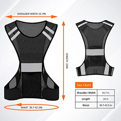 TCCFCCT Reflective Running Vest, High Visibility Running Gear with Large Pocket - color: 3 Pack Mesh Black