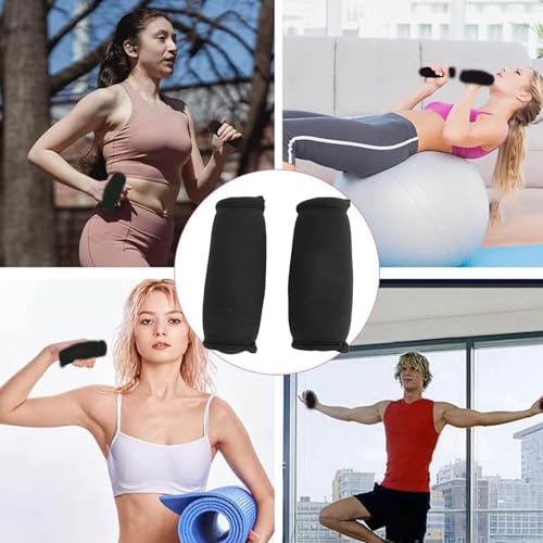 1LB Pair Soft Dumbbells with Hand Strap, Sand Filled Neoprene Hand Weights for Women and Men Walking, Jogging, Cardio, Aerobics and Home Workout