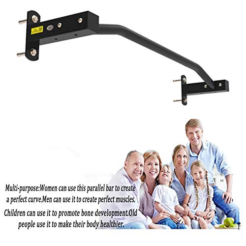 Black Pull Up Bar, Wall Mounted Heavy Duty Steel Chin Up Bar, Easy to Install, Portable Home Office Upper Body Fitness Equipment (98×21×15cm)