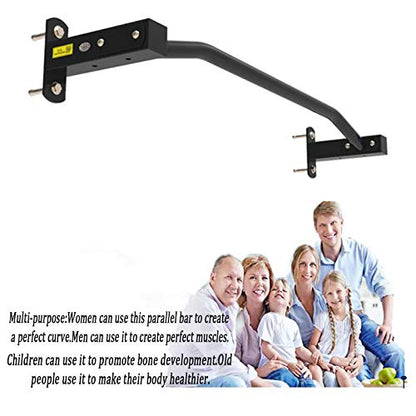 Black Pull Up Bar, Wall Mounted Heavy Duty Steel Chin Up Bar, Easy to Install, Portable Home Office Upper Body Fitness Equipment (98×21×15cm)