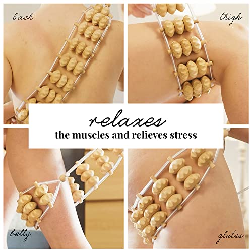 Tuuli Accessories – Back Massager with Rollers and Rope, Multi-Functional Back Roller and Neck Massager, Eases Muscle Tension and Supports Skin Health, Muscle Roller 47.2 inches