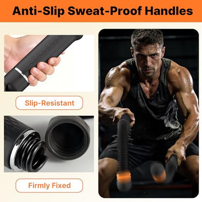 Adjustable Ropeless Battle Ropes for Home Gym for Men & Women, Heavy Duty Cordless Battle Rope, Exercise Ropes with Variable Resistance, Strength & Low-Impact Cardio for HIIT