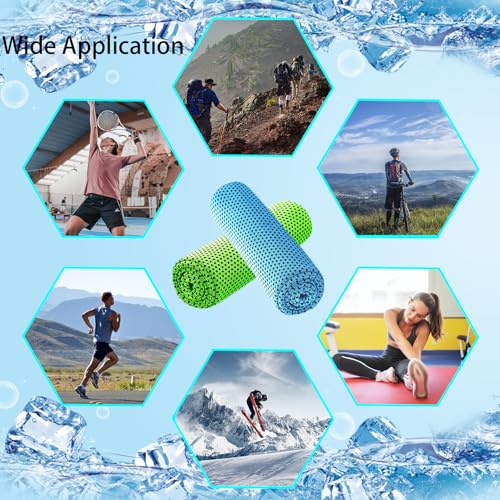 30Pack Cooling Towels for Neck and Face (40"x12"), Ice Microfiber Cooling Towels Bulk for Workout Chill Sweat Towels Cooling Neck Wraps for Gym Yoga Golf Running Sport