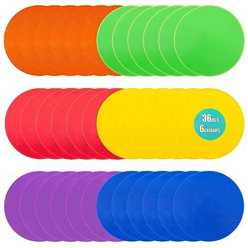 Poly Spots Spot Markers 4.72 Inch & 9 Inch Multicolor Floor Dots - style: 9inch 36pcs