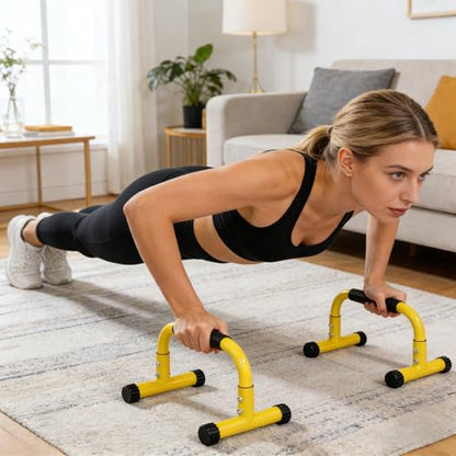 2X Steel Workout Stands for Various Exercises Including L Sit and Handstand Training Portable Dip Station