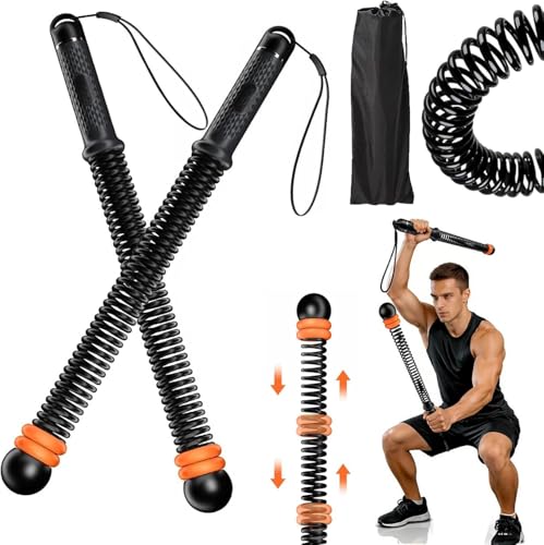 Portable Weighted Ropeless Battle Ropes, Adjustable Cordless Battle Rope Non-Slip Handle with Storage Bag for Home Gym, Fitness Equipment for Women Men HIIT Cardio Strength Training
