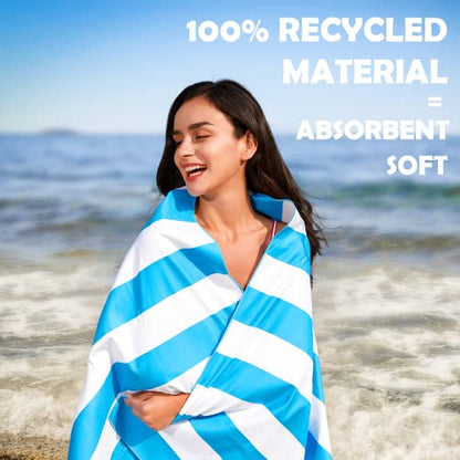 Your Choice Microfiber Beach Towel Sand-Free Quick Dry (67"x35"/60"x30") - color: G-set (4)-green/Rose Red/Blue/Gray, size: Large(60x30")
