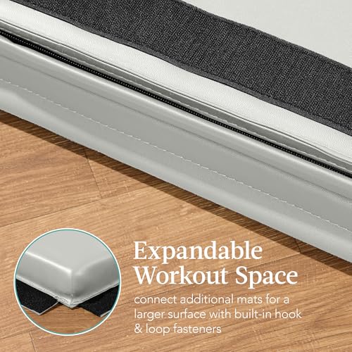 Best Choice Products 10ftx4ftx2in Folding Gym Mat 4-Panel Exercise Gymnastics Aerobics Workout Fitness Floor Mats w/Carrying Handles - color: Gray