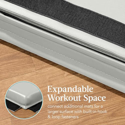 Best Choice Products 10ftx4ftx2in Folding Gym Mat 4-Panel Exercise Gymnastics Aerobics Workout Fitness Floor Mats w/Carrying Handles - color: Gray