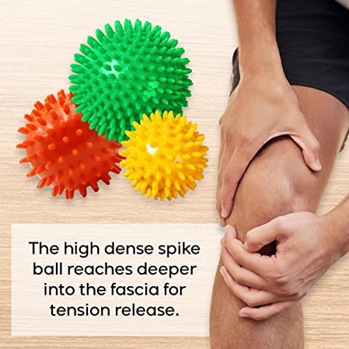 activelife - Spiky Massage Ball, Feet, Neck, and Back Massager, Full Body Deep Tissue Muscle Therapy, Plantar Fasciitis Foot and Muscle Roller, Soft, Yellow - style: Soft Yellow