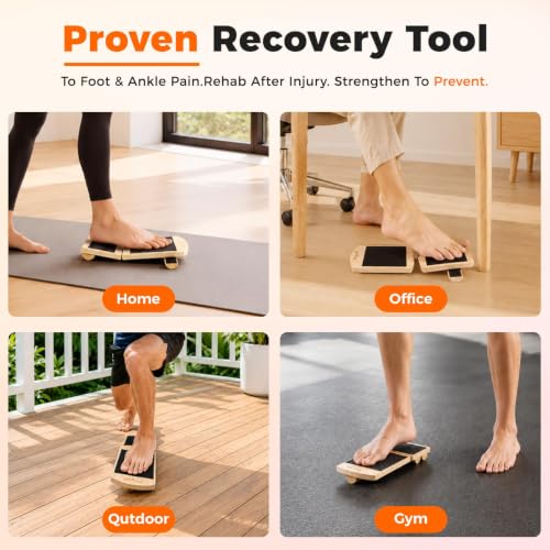 Adjustable Balance Board for Ankle Strengthening & Stability - color: Black