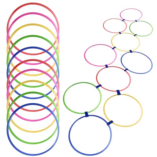 40 Pcs Speed and Agility Training Equipment, 16.5 Inch Hopscotch Rings, Footwork Hoops for Sports