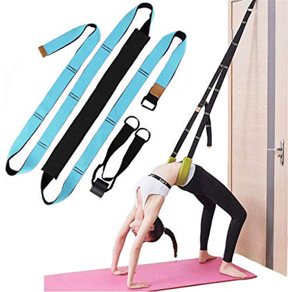 Back bend Assist Trainer - Improve Back and Waist Flexibility, Door Flexibility Stretching Strap, Home equipment for Ballet, Dance, Yoga, Gymnastics, Cheerleading, Splits - color: lake blue