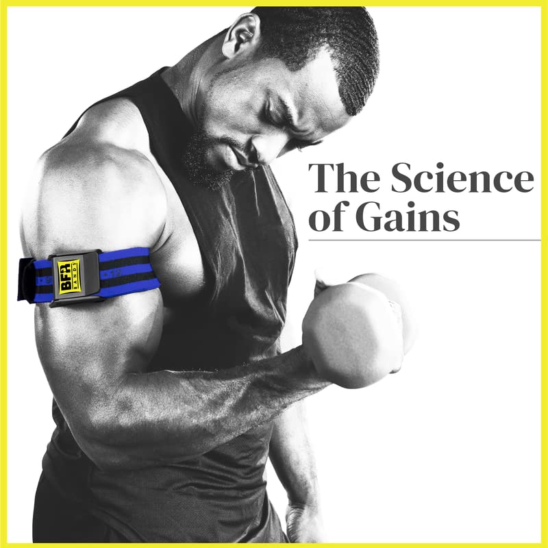 BFR BANDS PRO Blood Flow Restriction Bands for Arms, Legs & Glutes Occlusion Training, Help Gain Muscle Without Heavy Weight Lifting, Quick-Release Strong Elastic Strap for Men & Women