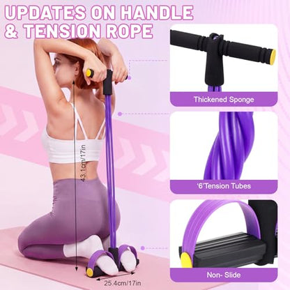 3-in-1 Resistance Bands Set for Working Out, 4 Pull up Assist Elastics with Door Anchor, 5 Booty Loops & 6-Tube Pedal Pull Rope, Home Gym Training Equipment, Arms Core Leg Glute Exercise