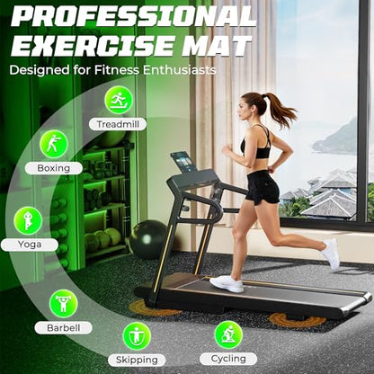 0.56" Rubber Top Gym Flooring, Heavy Duty Interlocking Gym Mats for Home Gym, Non-Slip Workout Mat, 24 x 24in Large Gym Floor Mat, Protect Floors from Weights & Equipment, 48 Sq Ft, Black/Grey - size: 12 Tiles (48 Sq Ft)