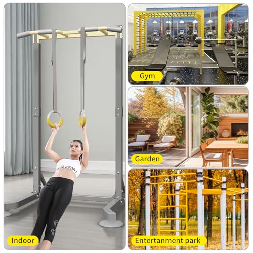 Gymnastic Rings, Both for Adults and Kids, Adjustable Strap Strength Home Exercise Gym Rings for Strength/Physical Training, Indoor Gym Anti -Slip Surface Design Rings