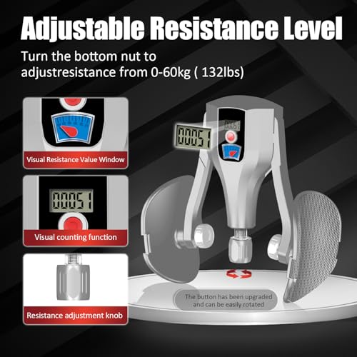 Kegel Trainer, Multi-Function 132 lbs Resistance Pelvic Floor Exercise Devices with Thigh Straps, Handles, Resistance Bands and Jump Rope, Kegel Trainer Hip Leg Toner Inner Kegel Exerciser - color: Gray