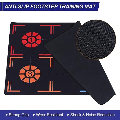 Patikil Basketball Training Mat - Rubber Basketball Footstep Pad Non-Slip Training System with Point Reminder and Pace Ball Control Player Foot Grip - size: 105x75cm