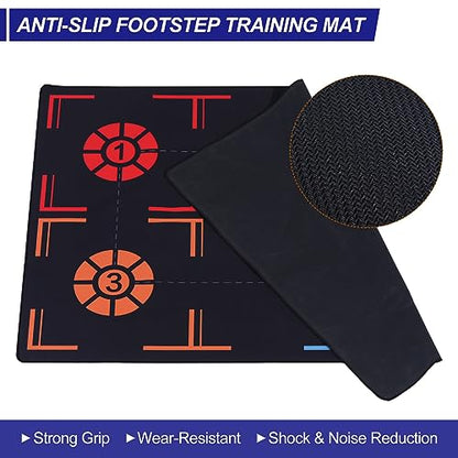 Patikil Basketball Training Mat - Rubber Basketball Footstep Pad Non-Slip Training System with Point Reminder and Pace Ball Control Player Foot Grip - size: 105x75cm