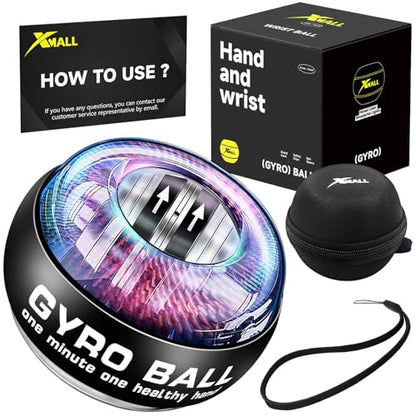 XMALL Wrist Gyro Ball, Torque Ball Hand Exerciser, Forearm Strengthener - color: Black (Colorful Light)