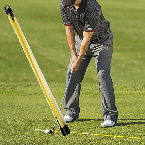 Alignment Stick, Fiberglass Practice Stick with PVC Tube, 2 Section 48.23 Inch Foldable Design, Swing Putting Line Setup Aid for Golfers Training