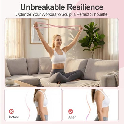 Figure 8 Resistance Band for Working Out, Arm Bands for Physical Therapy, Exercise Bands & Strech Bands with Handle, Yoga Stretch Band, Fitness Equipment for Yoga, Pilates