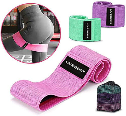 Non Slip Resistance Booty Bands, 3 Levels Fabric Workout Bands Exercise Bands Glute Bands Non Slip Hip Bands Booty Bands for Squat Glute Hip Training