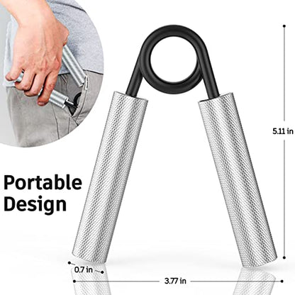 Grip Strength Trainer 4 Pack,50LB-200LB Metal Hand Grip Strengthener,Non-Slip Heavy-Duty Forearm Exerciser,Hand Gripper for Muscle Building and Hand Rehabilitation Exercising - color: Silver