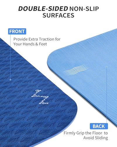 CAMBIVO Yoga Mat 72" x 48" Large Workout Mat for Home Gym Flooring | 6mm-12mm (0.24"-0.48") Extra Thick Exercise Mat for Apartment Fitness | High-Density TPE Cushioning for Joint Protection