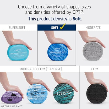 OPTP PRO-Roller Soft Density Foam Roller – Low Density Soft Foam Roller for Physical Therapy, Pilates, Yoga Foam Roll Exercises, and Muscle Recovery - Blue 36" x 6" x 3" Half-Round - color: Blue 36" X 6" X 3" Half-round