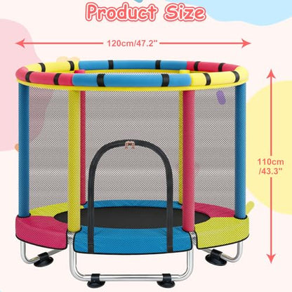 Trampoline for Kids with Safety Enclosure Net, Indoor & Outdoor Toddler Trampoline, 47" Baby Mini Recreational Trampolines, Safe No-Gap Design, Birthday Gifts for Children & Boys & Girls, Age 1-8