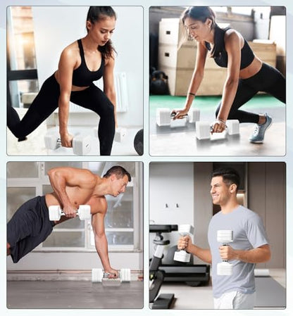 Adjustable Dumbbell Set for Women Men 7.5LB/10LB/15LB/20LB/25LB Each - color: White, style: 10LB Each [20 LBS Total]