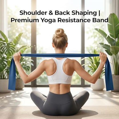 Resistance Bands, 1.5m 22lbs Blue High Elasticity Yoga Strap Gym Accessories for Women Workout Bands Stretching Belt Leg Tension Exercise Belt for Pilates Home Fitness Physical Therapy